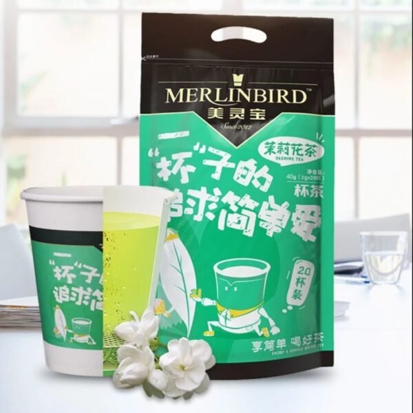 Pure Organic Jasmine Tea | Stress Relief & Calming | 20 Individually Wrapped Cups